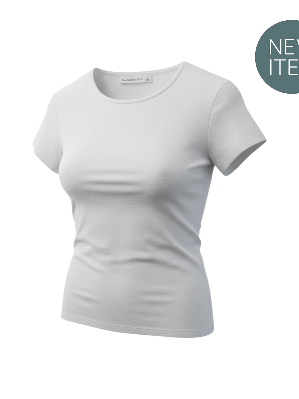 Abercrombie & Fitch White Short Sleeve Crewneck Tee